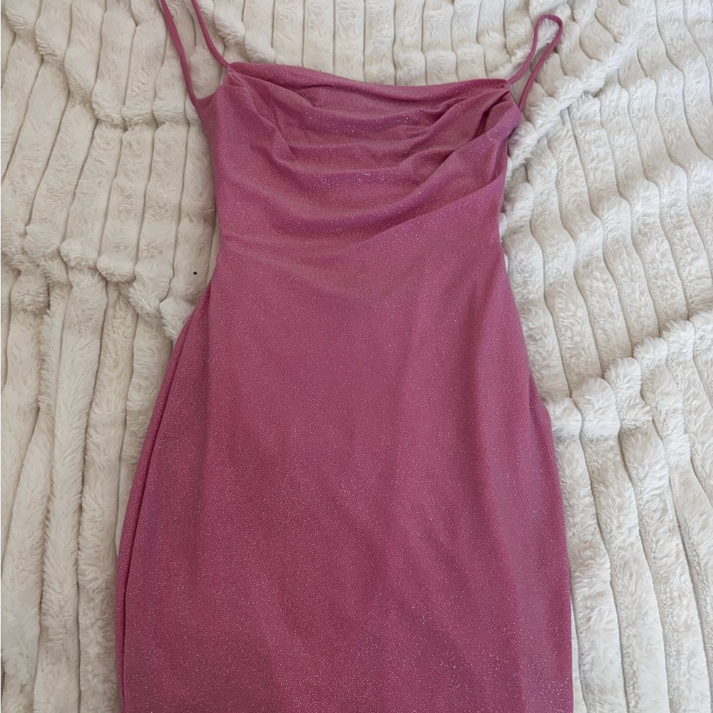 Elegant Pink backless Dress